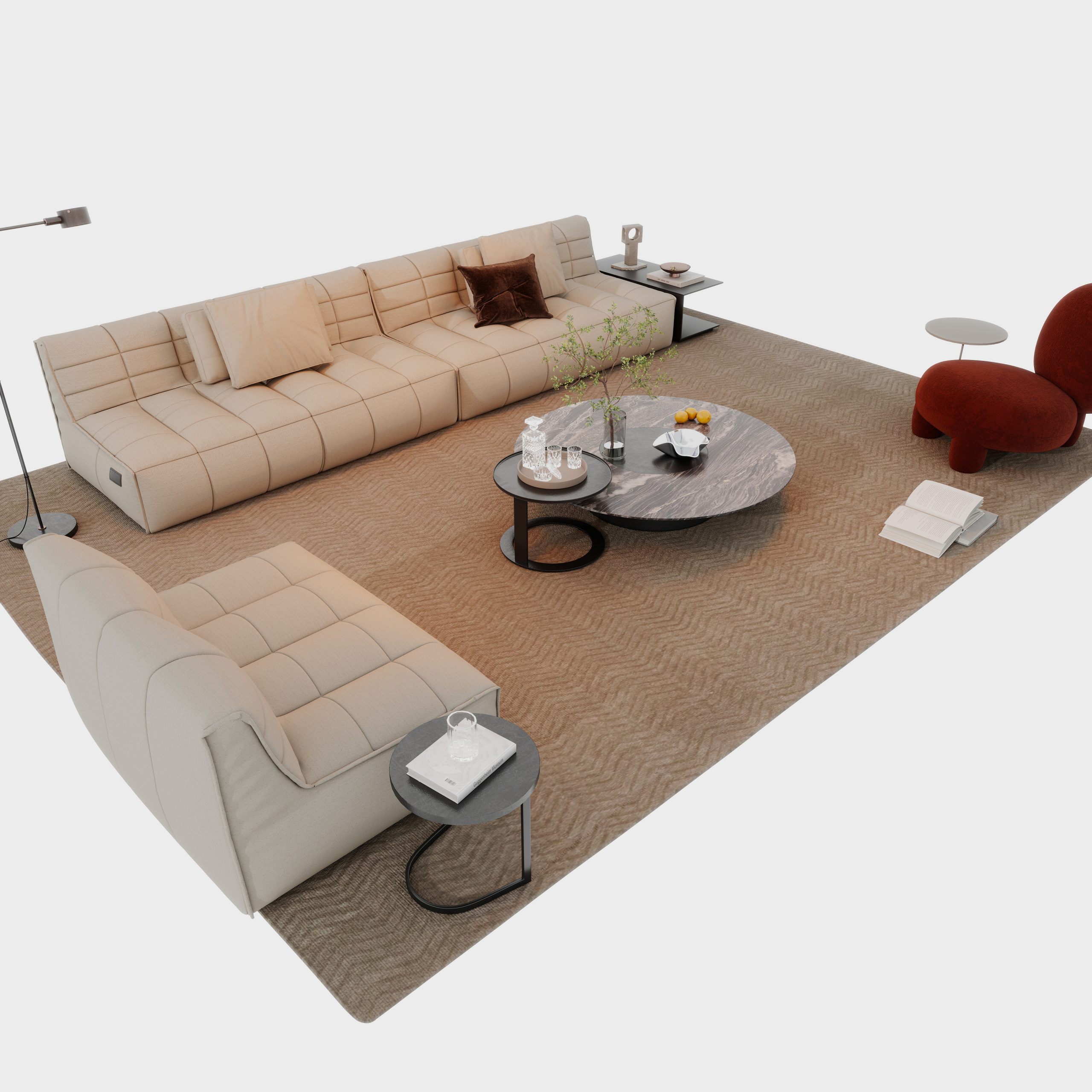 酷家乐现代意式客厅场景模型-乐云库