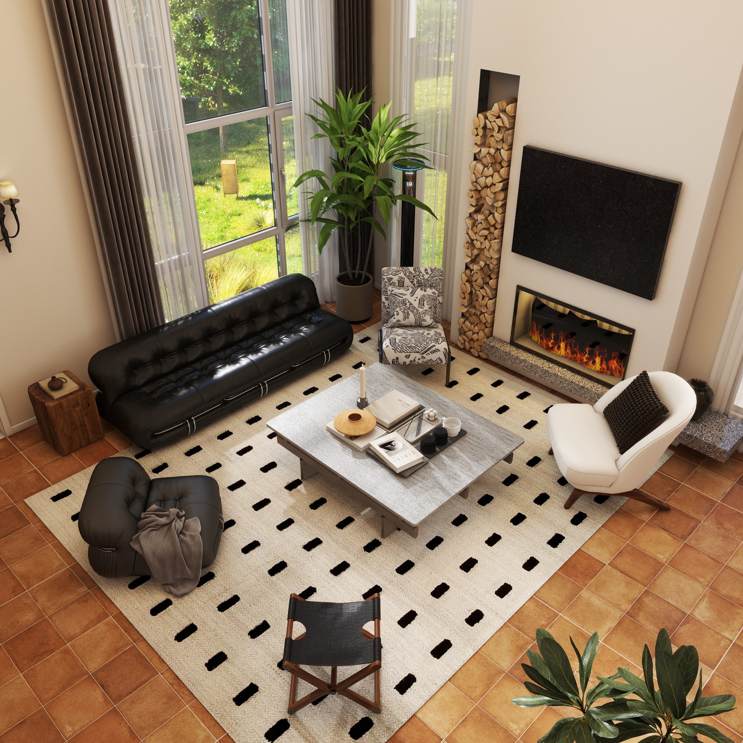 西班牙风格4层别墅酷家乐成套案例-乐云库