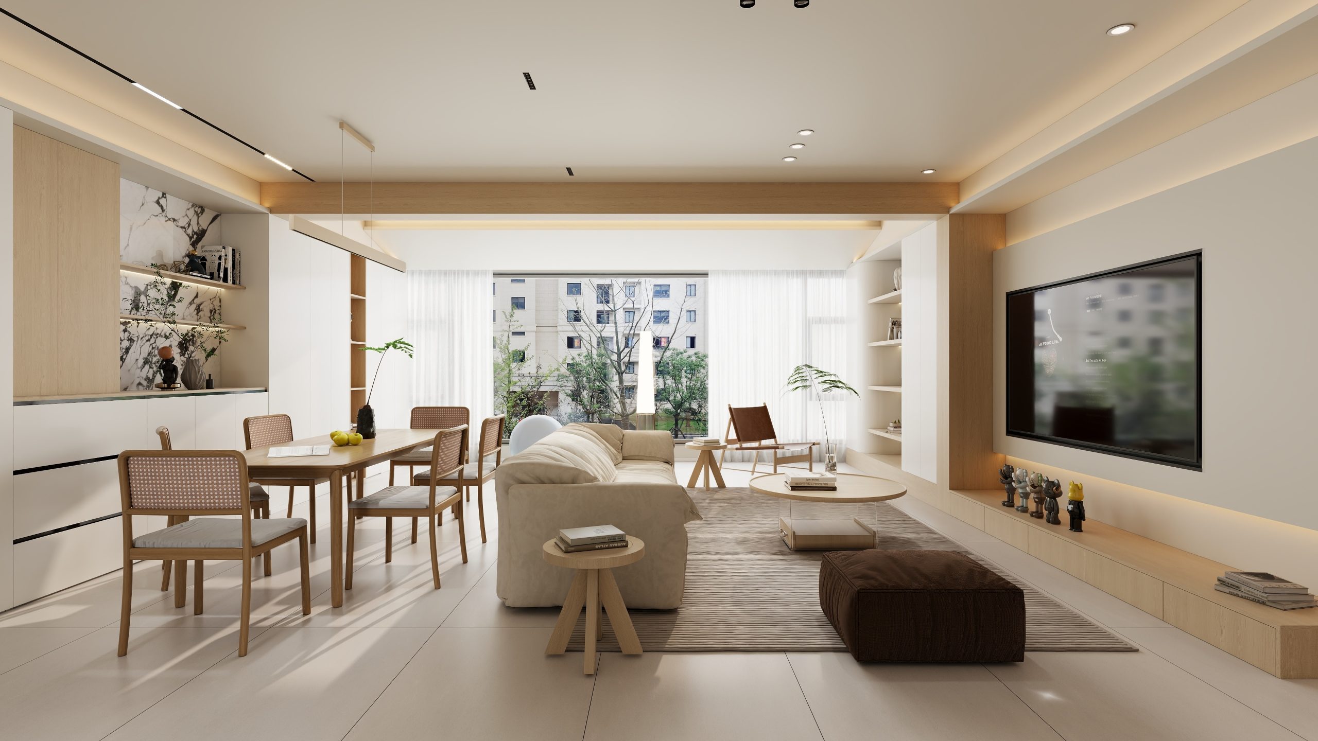 乐云库现代原木风格酷家乐成套案例方案-单车-乐云库