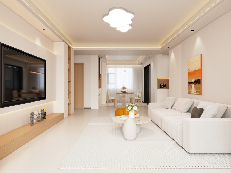 乐云库现代原木奶油风酷家乐成套案例方案-乐云库