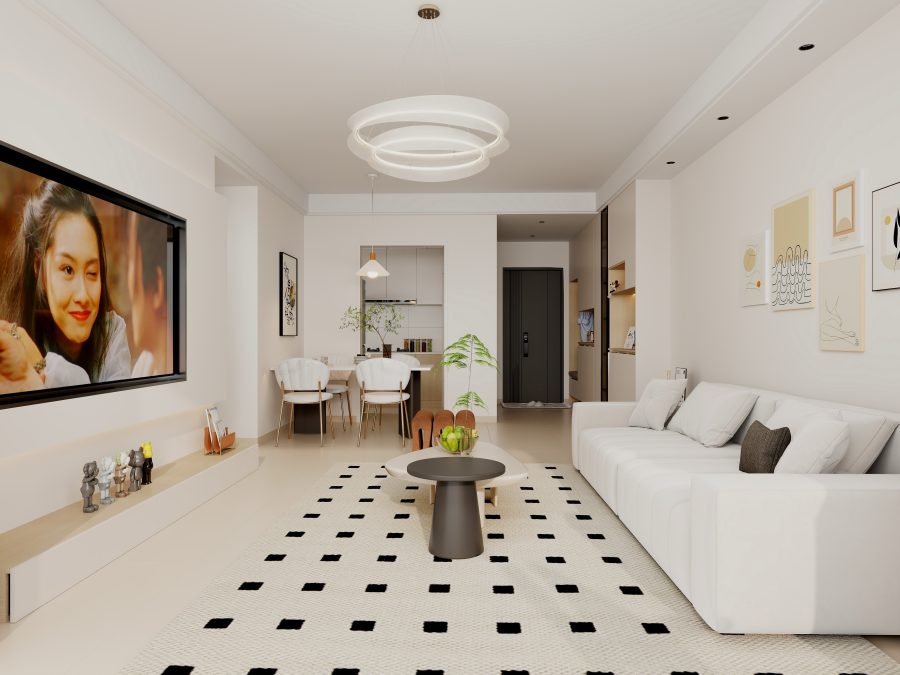 现代奶油风格酷家乐成套案例方案-乐云库