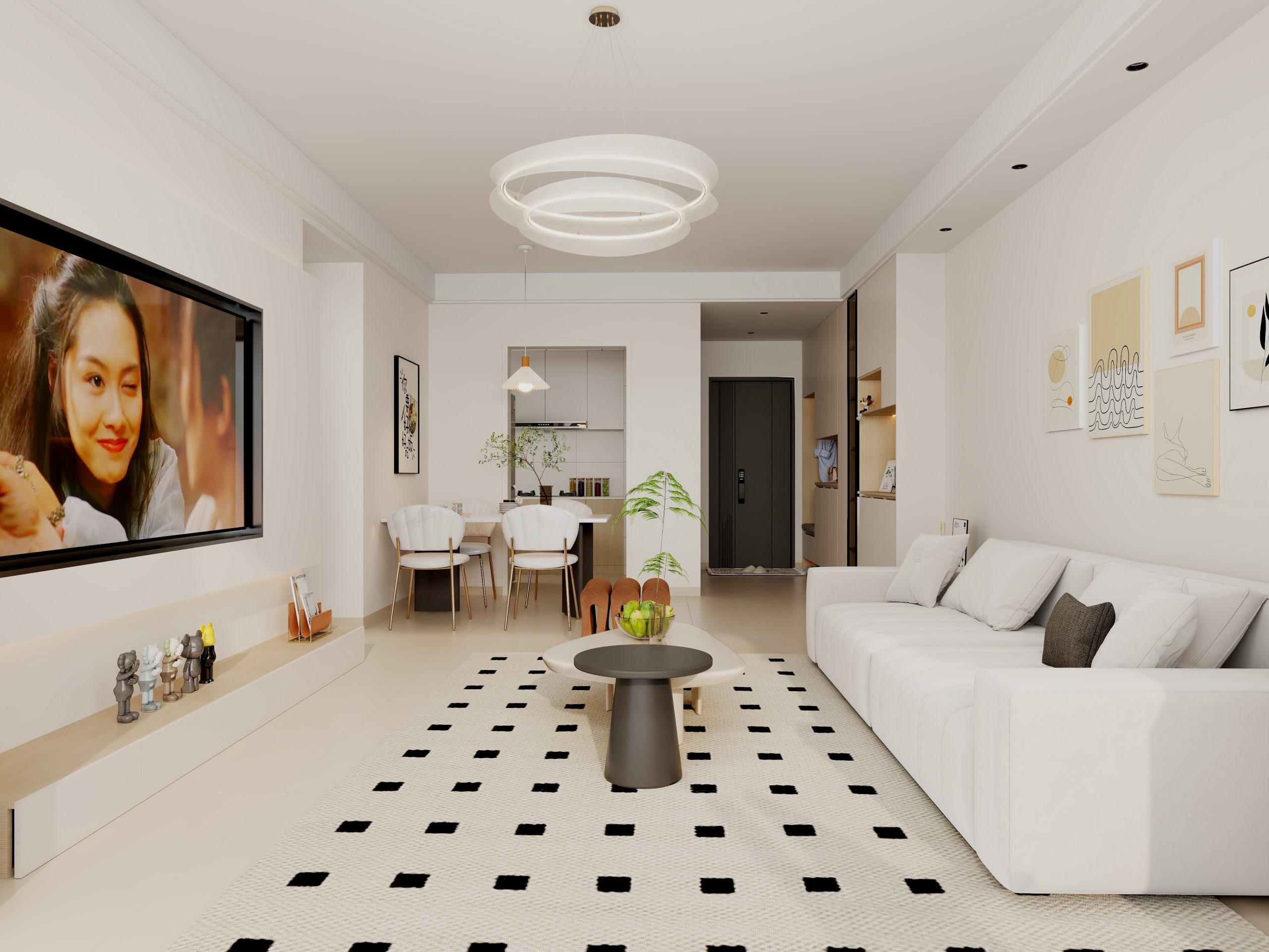 现代奶油风格酷家乐成套案例方案-乐云库