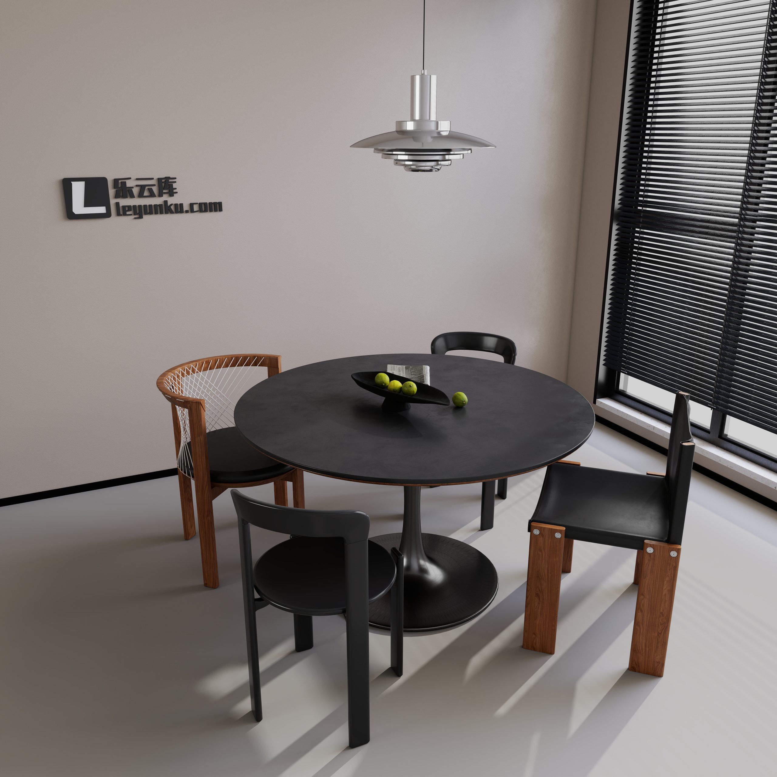 中古法式风格餐桌岛台酷家乐可拆解场景模型-乐云库