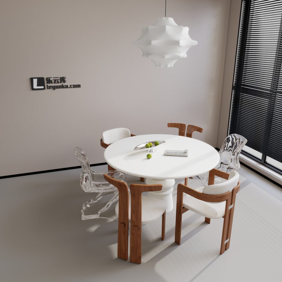 餐桌酷家乐可拆解场景模型-乐云库