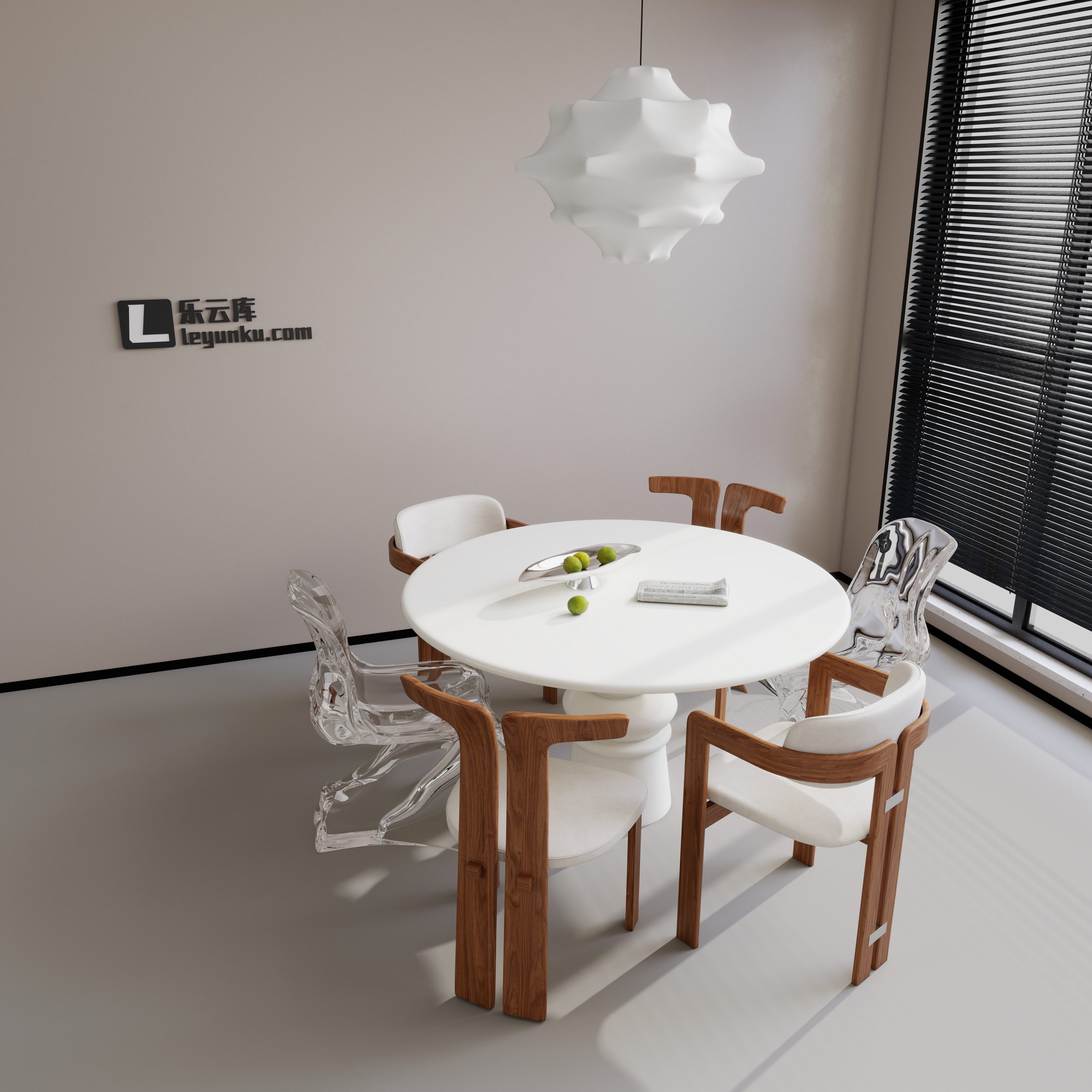 餐桌酷家乐可拆解场景模型-乐云库
