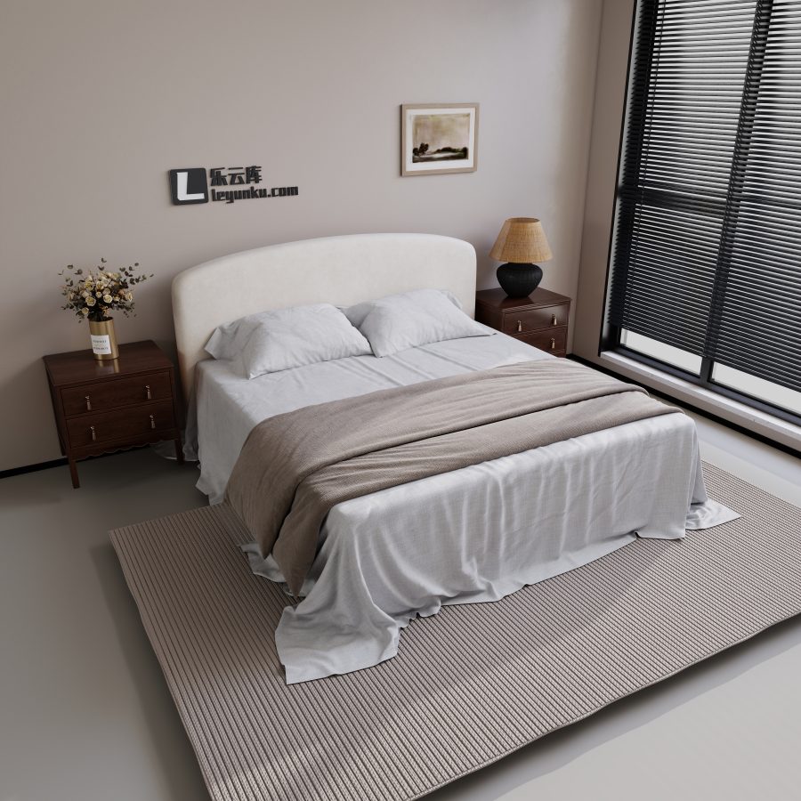 卧室空间酷家乐可拆解场景模型组合-乐云库