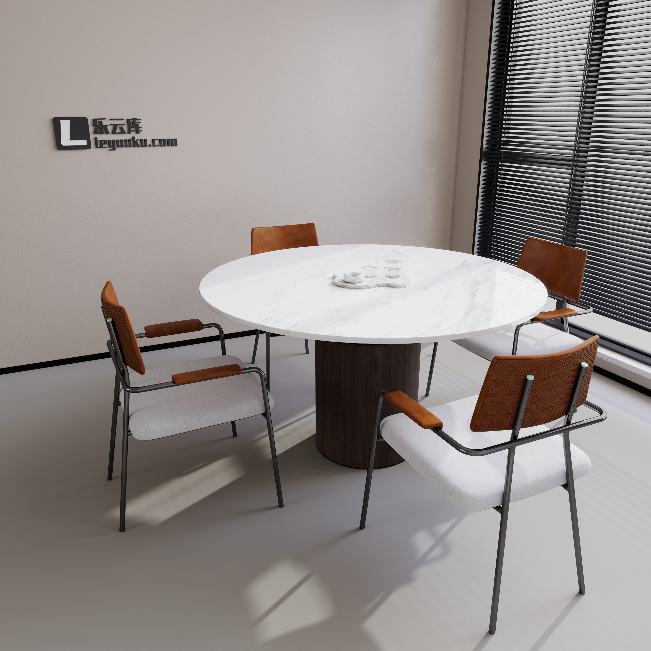 餐桌酷家乐可拆解场景模型-乐云库