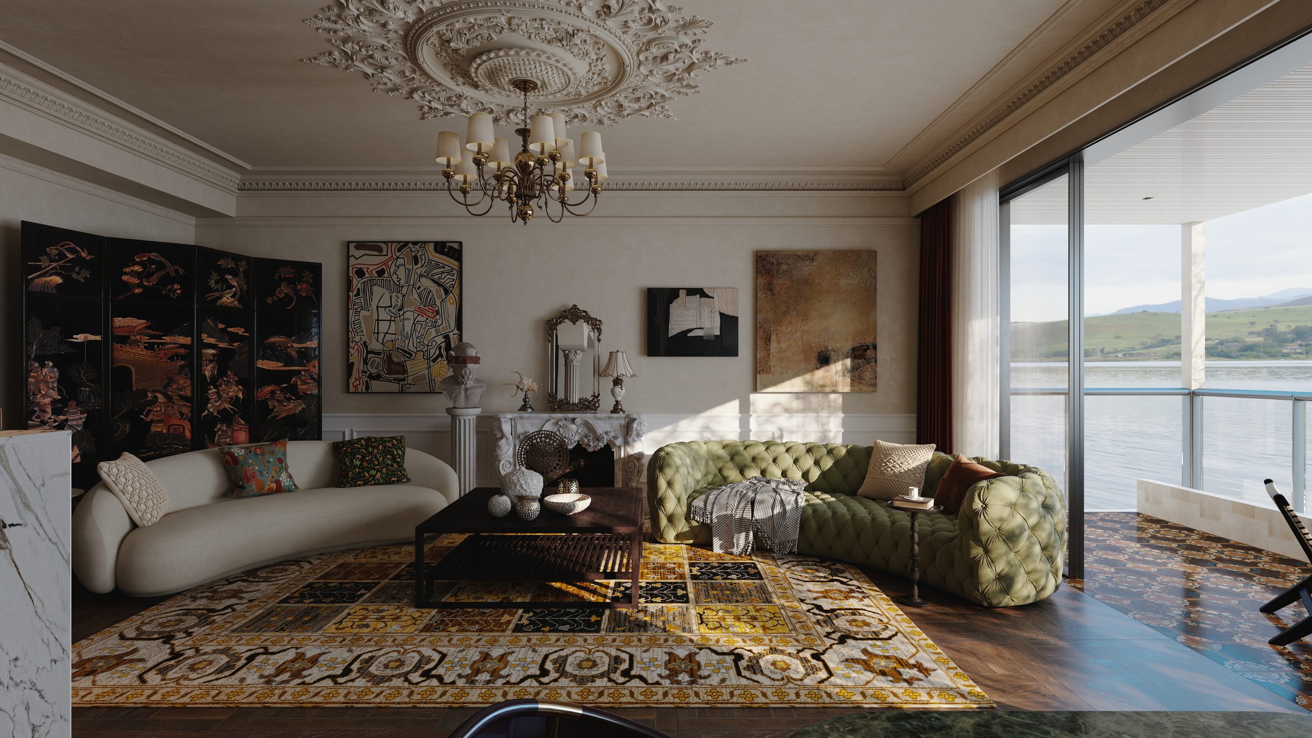 乐云库中古复古风格酷家乐成套案例-乐云库