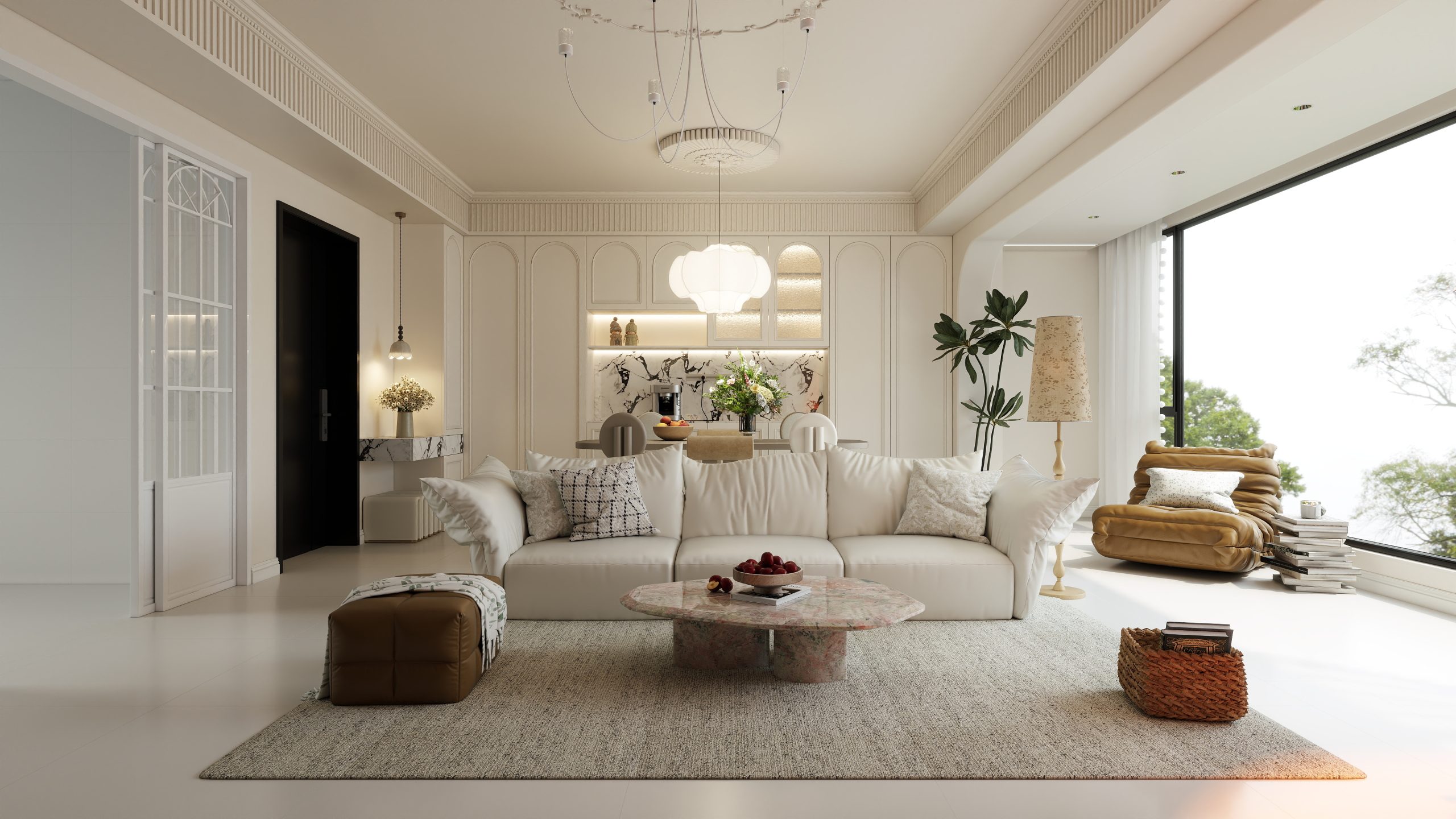 乐云库现代奶油风格酷家乐成套案例-乐云库