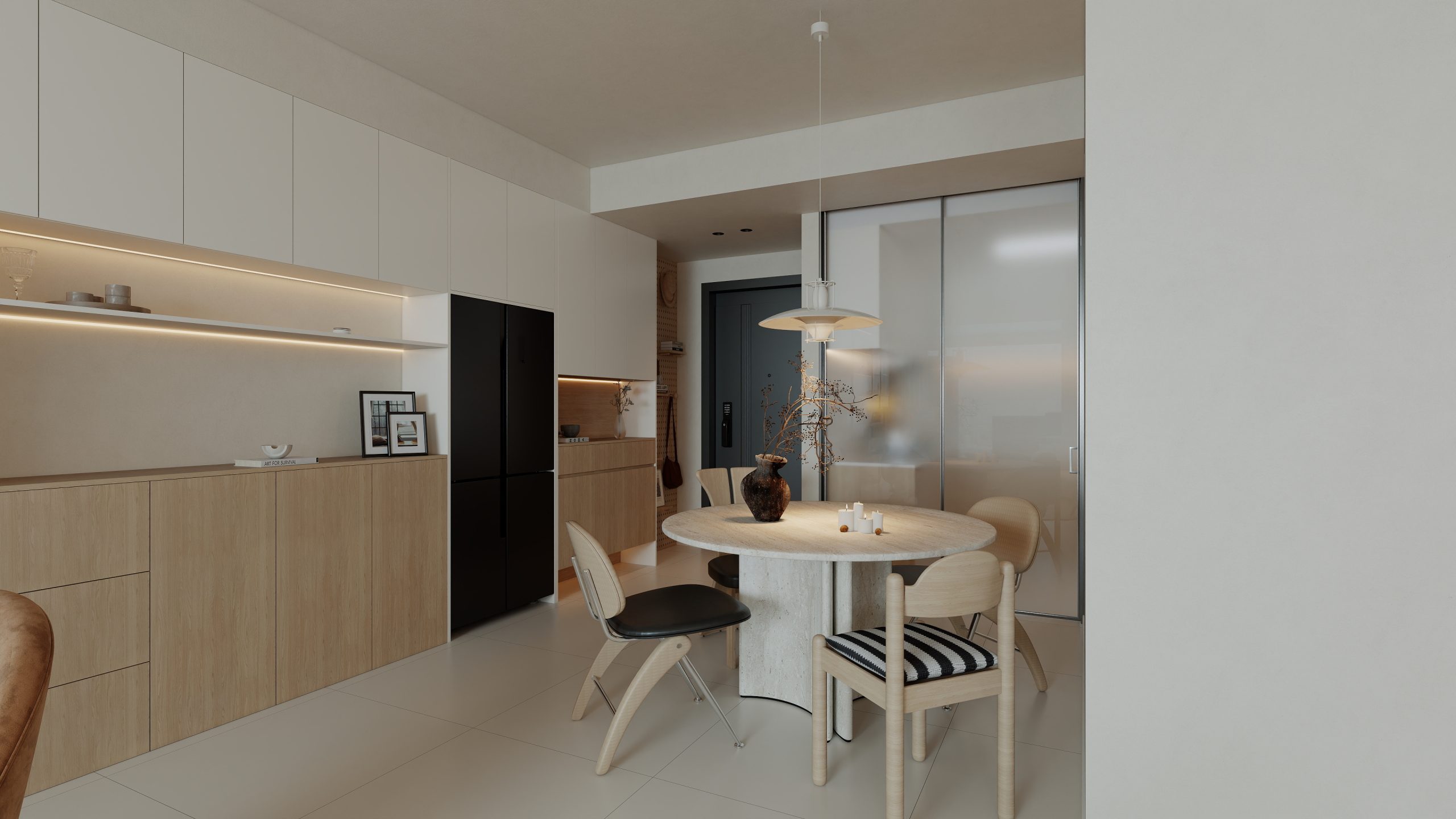 现代原木风格酷家乐成套案例乐云库-乐云库