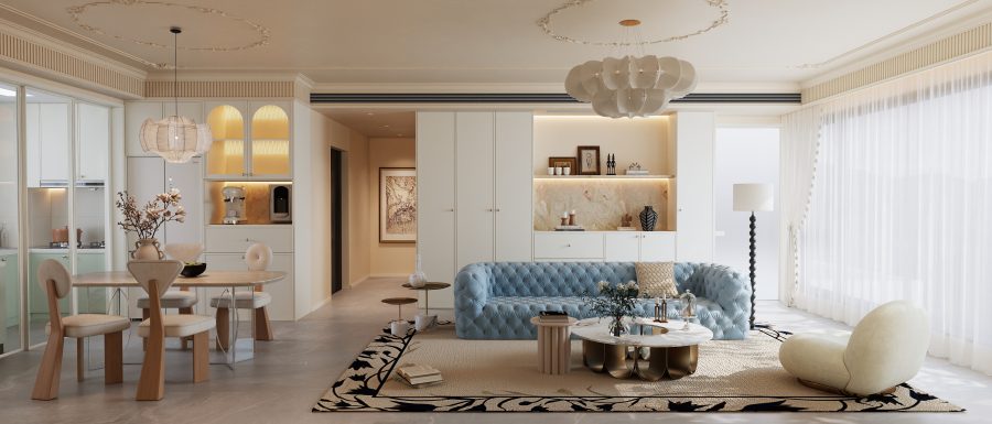 法式奶油风格酷家乐成套案例乐云库-乐云库